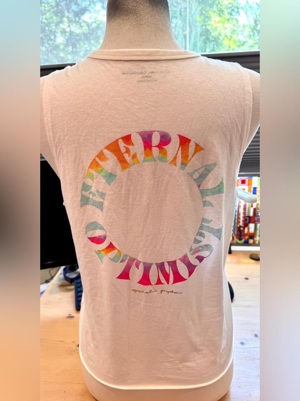 Spiritual Gangster Women’s Muscle Tee with Colorful Circle Logo Size Large NWOT - Picture 8 of 12